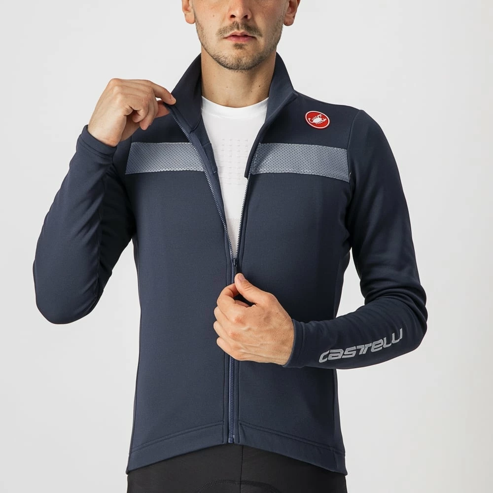 Castelli Puro 3 Jersey FZ Savile Blue/Silver Reflex 3 Castelli Puro 3 Jersey FZ Savile Blue/Silver Reflex