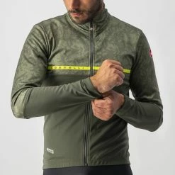 Castelli Finestre Jacket Military Green/Light Military Chartreuse