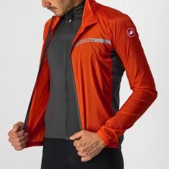 Castelli Squadra Stretch Jacket Fiery Red/Dark Gray -Fiveten Verkäufe 04 4521511 656