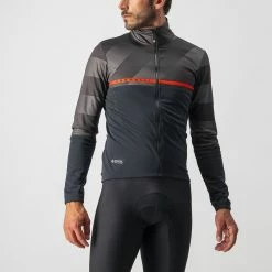 Castelli Finestre Jacket Light Black/Dark Gray-Red