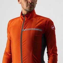 Castelli Squadra Stretch Jacket Fiery Red/Dark Gray