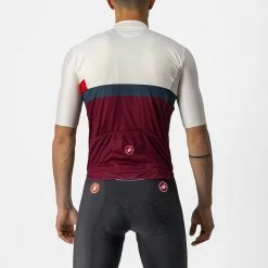 Castelli A Blocco Jersey Ivory/Red-Blue-Bordeaux