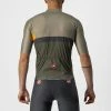 Castelli A Blocco Jersey Bark Green/Pop Orange-Dark Gra