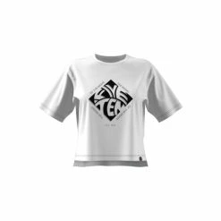 FIVETEN Cropped Graphic T-Shirt White 29 FIVETEN Cropped Graphic T-Shirt White -Fiveten Verkäufe hb0049 9 apparel zip turntable 3d 1 white