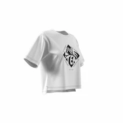 FIVETEN Cropped Graphic T-Shirt White 28 FIVETEN Cropped Graphic T-Shirt White -Fiveten Verkäufe hb0049 9 apparel zip turntable 3d 2 white