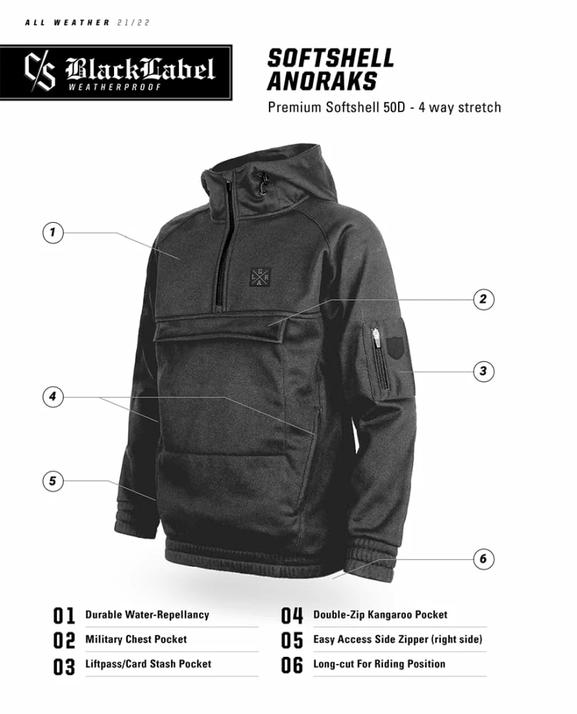 LOOSE RIDERS Anorak Black Label Black 3 LOOSE RIDERS Anorak Black Label Black